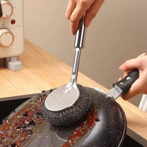 Stainless Steel Kitchen Special Cleaning Brush With Long Handle Pot Brush Pot Washing Utensils