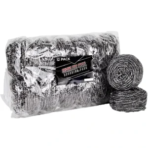 Stainless Steel Polishing Scouring Pads Heavy Wrapped Sponges Steel Wool Wire Scrubber Pad Used for Tough Kitchen Cleaning