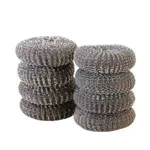 Stainless Steel Round Shape Kitchen Scourer with Brass Mesh Model Sponges & Scouring Pads Bulk Packed