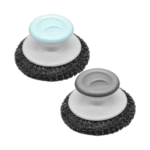 Stainless Steel Sponges with Handle, Scrubbing Scouring Pad, Steel Wool Scrubber
