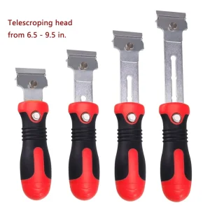 Steel Blade Comfort Rubber Grip Handle Head 6.5-9.5 in Extendable Scraper Tool Floor Cleaning Multi Purpose Scraper