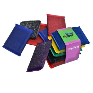 Steel Fabric Scrubber Sponges & Scouring Pads for Kitchen Dishwasher Use