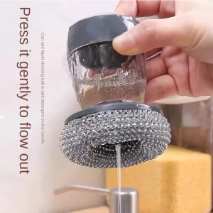 Storage Dish Brush with Soap Dispenser Automatic filling Pot Brush Dispenser Cleaner Kitchen Items Washing Dish Brush