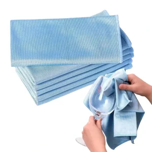 Streak Free Microfiber Glass Cleaning Towel Soft Absorbent Quick Dry with Embossed Pattern for Car Wash Kitchen Use