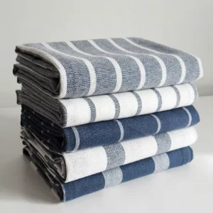 Striped 100% Cotton Yarn Dyed Tea Towel Reusable Super Absorbent Kitchen Dish Towels