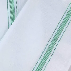 Striped Kitchen Towels 200GSM Pack 24 14.96×25.2 Inches 100% Cotton Super Absorbent Quick Dry Machine Washable Green