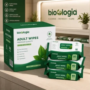 Strong & Fresh Antibacterial Adult Cleansing Wipes with Natural Deodorant for Personal Hygiene and Incontinence Care