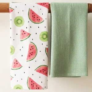 Sublimation Microfiber Waffle Quick Dry Eco Friendly Kitchen Towel Customized Design Printing Polyester Cotton Dish Tea Towel
