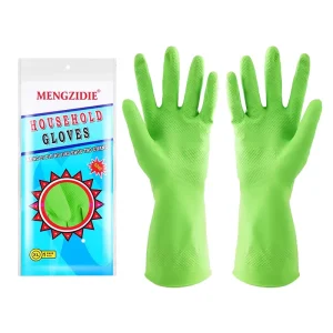 Summer Waterproof Fleece Latex Dishwashing Household Gloves Anti-Slip Durable Cleaning Household Kitchen Gloves