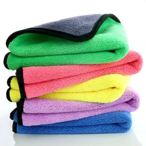 Super Absorbent Coral Fleece Dish Towels Quick Dry Microfiber Cloths for Cleaning Drying 600gsm Weight Plush for Auto Detailing