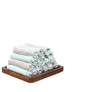 Super Absorbent Eco-Friendly Four Colors Two-Sided Microfiber Kitchen Cleaning Towels Quick-Dry Woven 370gsm Square Rectangle