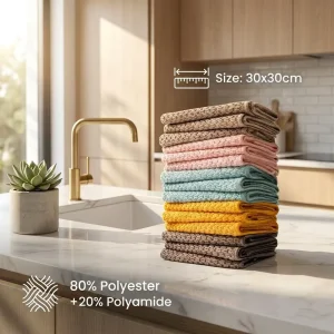 Super Absorbent Microfiber Cleaning Cloth Dish Towel Customizable Logo Quick Dry Lint Free Dish Cloth for Kitchen Household