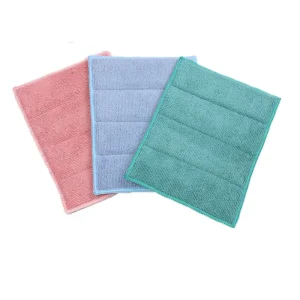 Super Absorbent Microfiber Cloth Towel Double Side Dish Sponges & Scouring Pads for Car & Kitchen Use