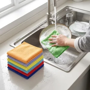 Super Absorbent Microfiber Kitchen Towel Washable Dish Cloth Eco Friendly Household Cleaning Rags for Home Kitchen Furniture