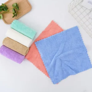 Super Absorbent Microfiber Solid Color Kitchen Towel Reusable Soft Quick Dry Cleaning Rag & Cloths Home Use