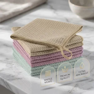 Super Absorbent Microfiber Waffle Weave Dishcloth Quick Dry 30x30cm Kitchen Cleaning Cloth Towel