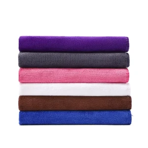 Super Absorbent Plain Solid Color Weft Knit Microfiber Towel Quick Dry Lint Free Soft Cleaning Cloth for Kitchen