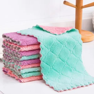 Super Absorbent Rag Microfiber Dish Cloth High efficiency Non stick Oil Tableware Household Kitchen Cleaning Hand Towel R1541