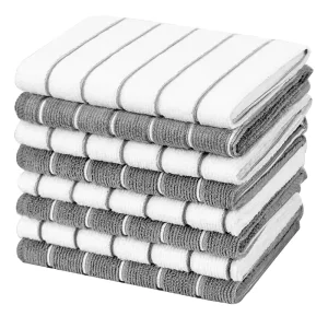 Super Soft and Absorbent Multi Purpose Microfiber Dish Rags for Kitchen Check Stripe Design Microfiber Dish Cloth