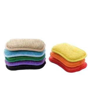 Superior Microfiber Magic Dish Sponge Pads Reusable Cleaning Scrubber for Home Kitchen Sponges Scouring Pads