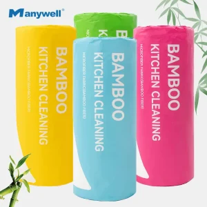 Supplier Reusable Bamboo Fiber Cleaning Cloth Rolls OEM Custom Kitchen Dish Cloth Absorbent Tear Away Towel Rolls