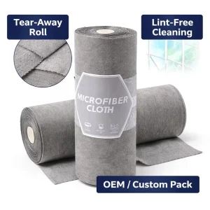 Supplier Reusable Microfiber Magic Cloth Roll for Mirror Window Glass Streak Free Kitchen Cleaning Towel Roll