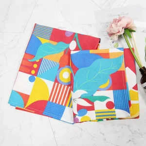 Sustainable Cotton Custom Print Kitchen Dish Cloth Napkin Tea Towel