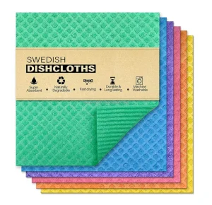 Swedish Dishcloths Reusable Kitchen Cleaning Sponge Biodegradable 70%Cellulose 30%cotton Swedish Dishcloth With Custom Logo
