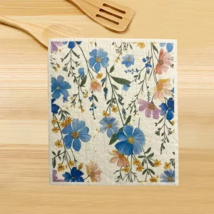 Swedish Dishcloths for Kitchen Flowers Reusable Dish Paper Towels Wash Cloths Washable Absorbent Cellulose Cleaning Sponge Cloth
