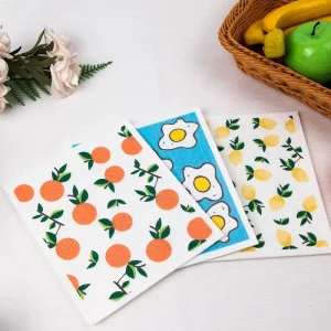 Swedish Kitchen Reusable Dish Towels Quick Drying Absorbent Sponge Cloths Nonwoven Fabric Washable Cleaning Wipes No Odor Hand