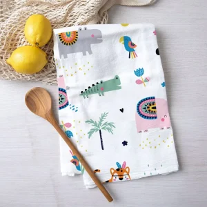 Tea Towel Blanks Cotton for Digital Print Floral Pattern Eco Friendly Quick Dry Kitchen Towels for DIY & Commercial Use