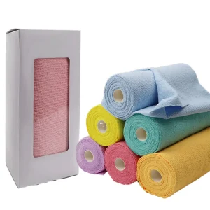 Tearable Strong Water Absorption Microfiber Cleaning Cloth Roll Quick Drying Reusable Towel for Vehicle Kitchen Applications