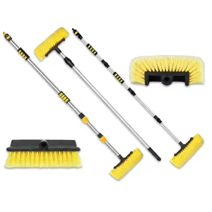 Telescopic Car Wash Brush Soft Bristle Cleaning Brush Aluminum Alloy Handle Handheld Vehicle Scrubbing Tool