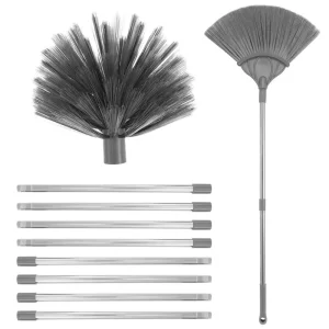 Telescopic Duster Kit Wall Ceiling Window Gap Cleaning Brush Extendable Household Stainless Steel Handle Remover Dust Brush