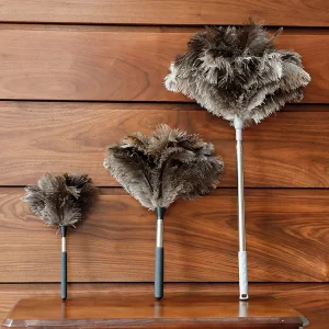 Telescopic Feather Duster for Household Electrostatic Dust Sweeping Ostrich Feather Dust Removal Ceiling Cleaning Tool