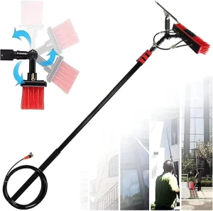 Telescopic Pole Adjustable Brush Head Solar Panels Cleaning Kit Tool Water Fed Window Cleaning Pole