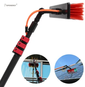 Telescopic Rod Window Solar Panel Cleaning Machine Waterfed Brush 20m Hose DC24V 240W Water Spray Cleaning Tool