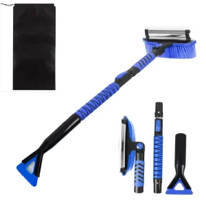 Telescopic Snow Brush Triangle Shovel 2 in 1 Extendable Tool for Effortless SUV Truck Windshield Roof Cleaning