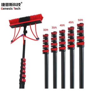 Telescopic Solar Panel Cleaning Brush with Water Flow Extendable 3.6m 10.8m for High Altitude Professional Cleaning