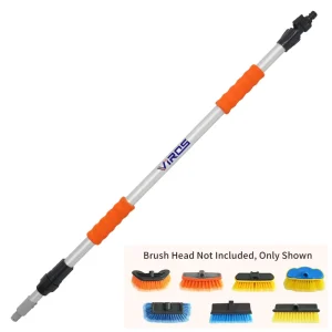 Telescopic Water Pole Car Wash Kit with Replaceable Brush System and American Screw Thread for Truck Cleaning