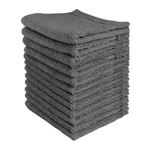 Terry Cotton Dish Cloths for Kitchen White Good Absorbent Dish Rags for Washing Dishes 8 Pack 12×12 Inches