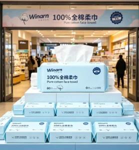 Thick 100% Cotton Disposable Facial Cleansing Cloths for Sensitive Skin Gentle Lint Free Soft Wipes Bulk OEM