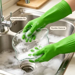 Thick Kitchen Housework Cleaning Gloves Non Slip Anti Breaking Wear Resistant High Elastic Labor Protection