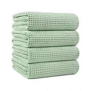 Thick Microfiber Dish Drying Towels Printed Kitchen Towel for Home Use Waffle Cleaning Design