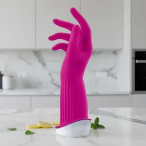 Thick Reusable Rubber Chemical Resistant Smooth Texture Cleaning Gloves Large 1 Pair Premium Protection for Household Use