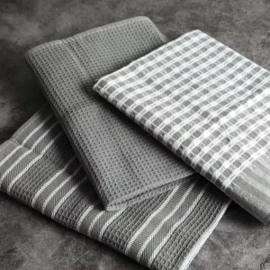 Thick Waffle Microfiber Cotton Kitchen Tea Towel Comfortable Quick Drying Eco Friendly Heat Resistant Custom Logo Towels