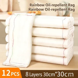 Thickened 8 Layer Kitchen Towels Reusable Absorbent Microfiber Cleaning Cloths Roll Kitchen Rag for Cleaning Dish Cloths