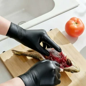 Thickened Disposable Multi-functional Anti-slip Oil-resistant Nitrile Kitchen Chef Household Work Gloves with Anti-slip Pattern