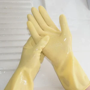 Thickened Nitrile Rubber Heavy Duty Household Gloves for Washing Dishes Laundry Anti Slip Breathable 15mil Thick 33cm