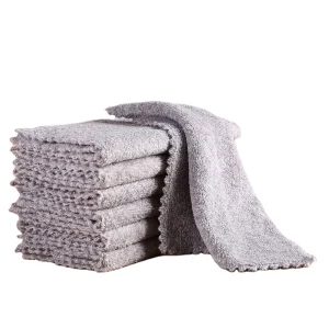 Thickened Soft Coral Velvet Microfiber Solid Color Kitchen Towel Customized Color Size Reusable Kitchen Cleaning Cloth